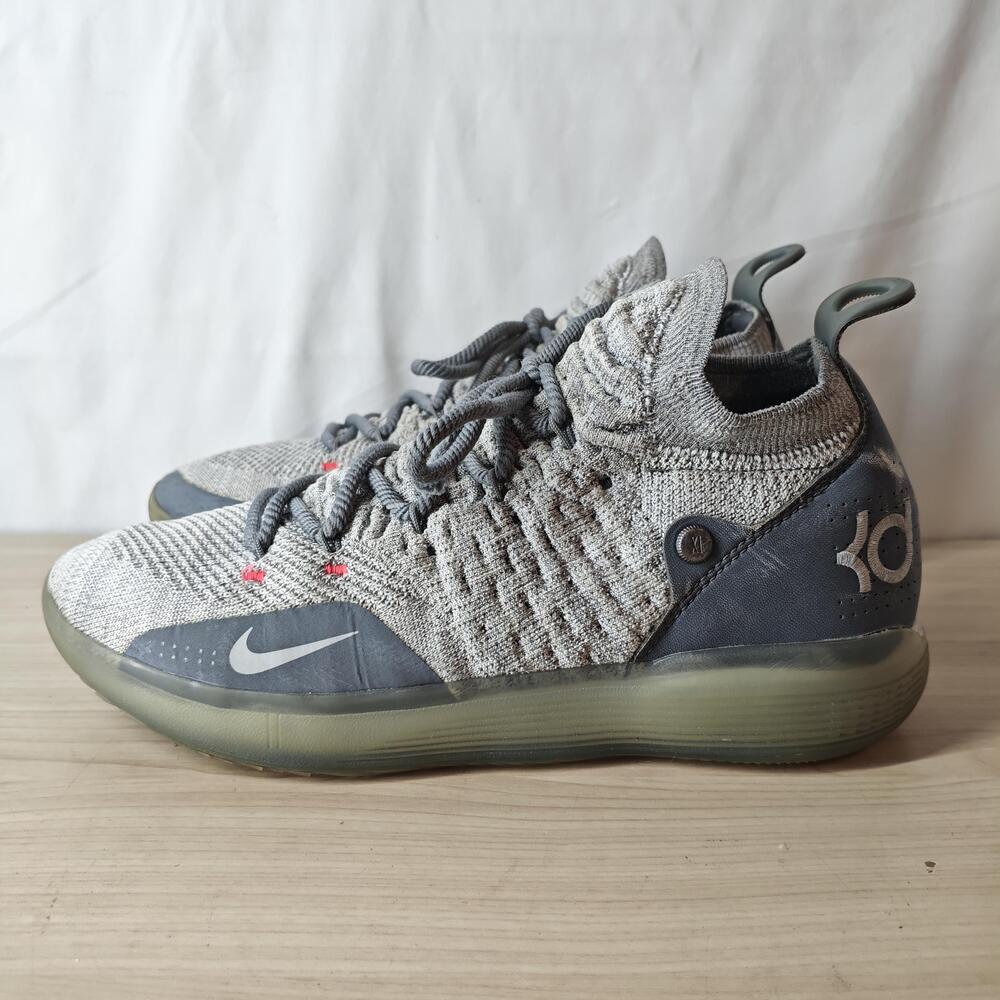 Nike KD 11 Shoes Mens Size 11 Gray Knit Basketball Sneakers Zoom AO2604-002